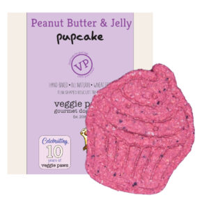 Peanut Butter and Jelly Dog Treat Cupcake