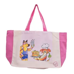 Extra Large Canvas Tote Bag - Pink
