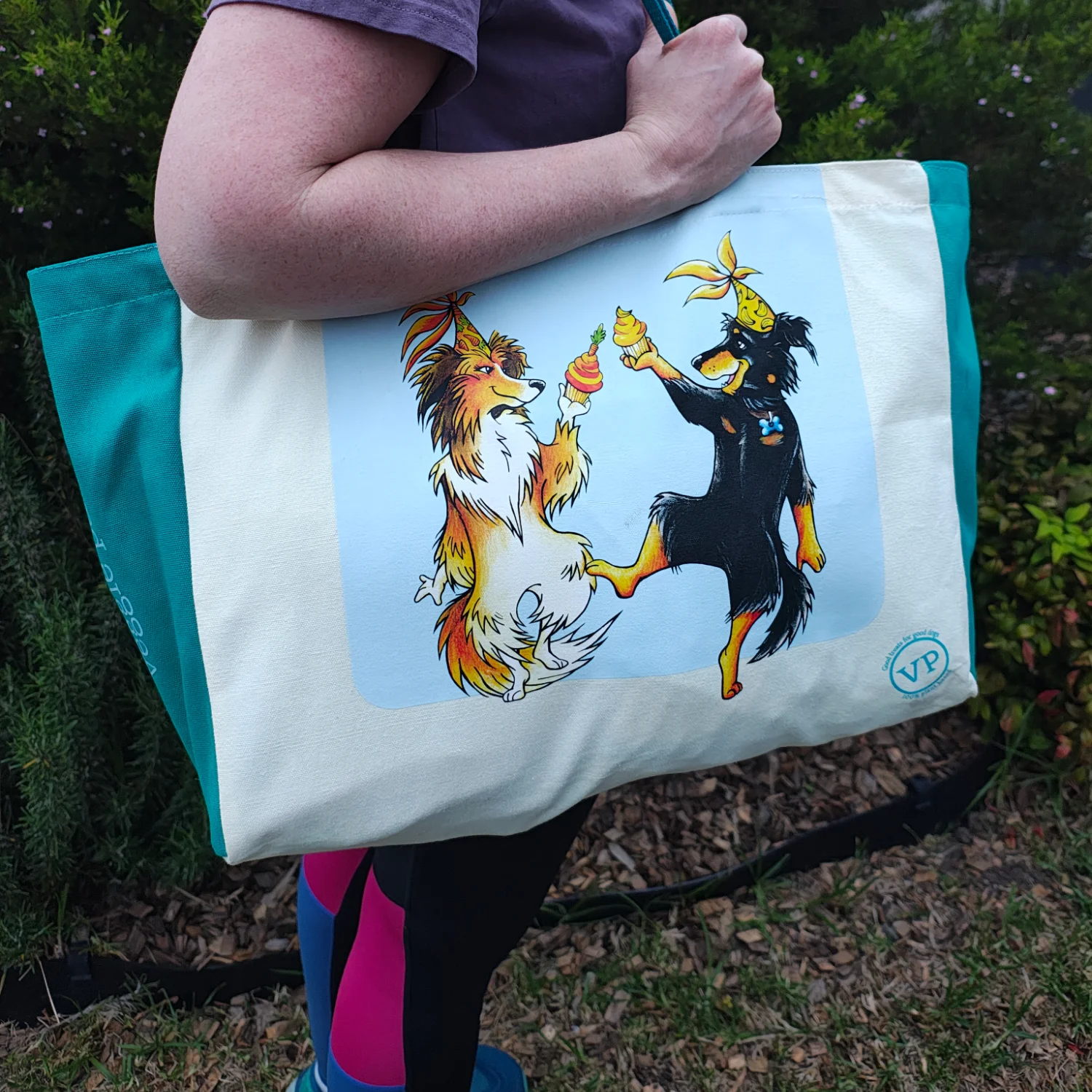Extra Large Canvas Tote Bag - Blue - Image 2